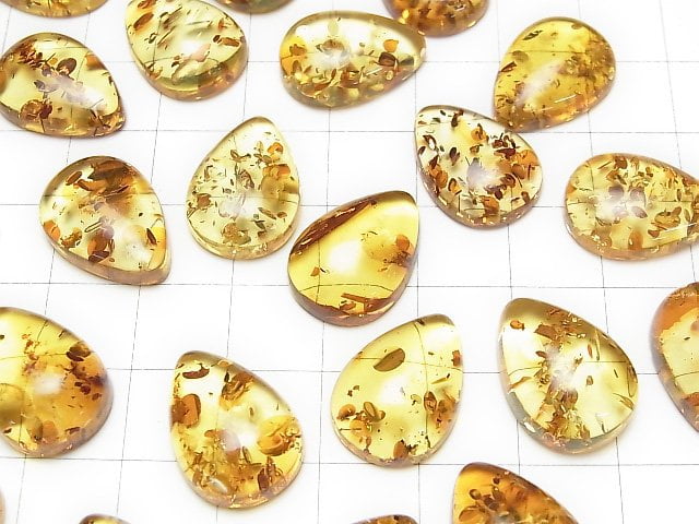 Baltic Amber Pear shape Cabochon 18x13mm 1pc