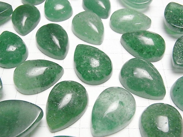 Grüner Aventurin Tropfenform Cabochon 25x18mm 1 Stück