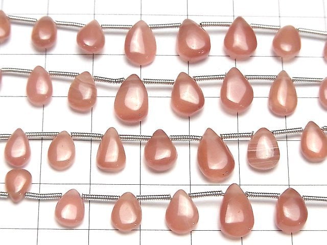 Peruanischer Rhodochrosit AA++ Tropfenform (Glatt) 1 Strang Perlen (ca. 7 Zoll/18 cm)