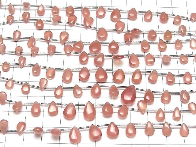 Peruanischer Rhodochrosit AA++ Tropfenform (Glatt) 1 Strang Perlen (ca. 7 Zoll/18 cm)
