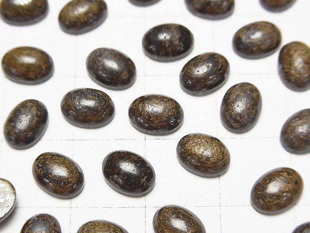 古銅輝石橢圓素面蛋面 8x6mm 3顆