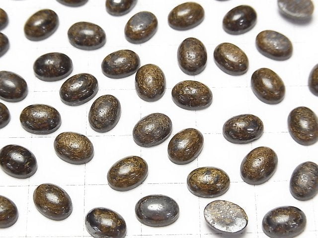 Bronzit Oval Cabochon 8x6mm 3 Stück