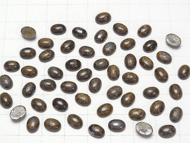 Bronzit Oval Cabochon 8x6mm 3 Stück