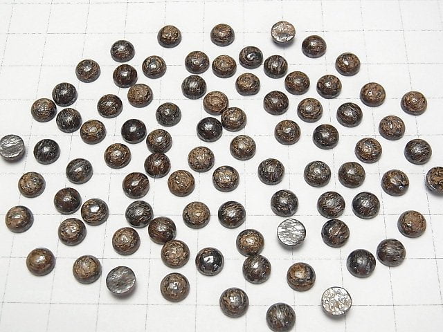 Bronzit Rund Cabochon 6x6mm 5 Stück