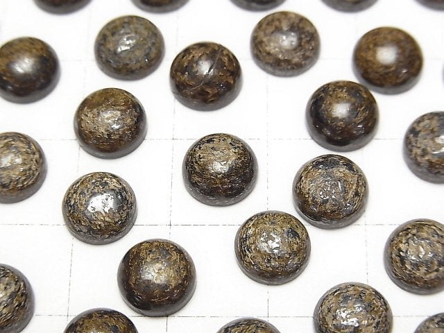 古銅輝石圓形素面蛋面 8x8公釐 3顆