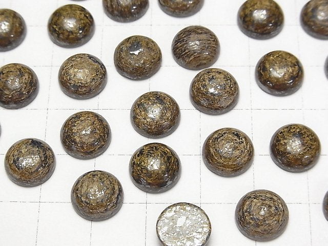 Bronzit Rund Cabochon 10x10mm 3 Stück