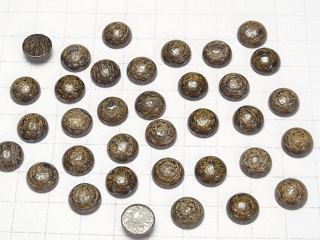Bronzit Rund Cabochon 10x10mm 3 Stück