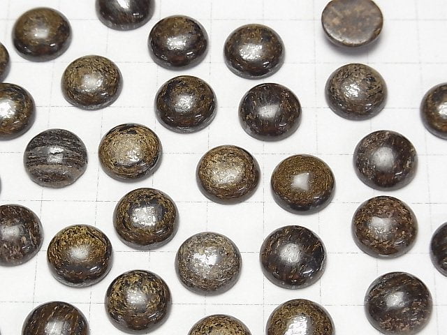 Bronzit Rund Cabochon 12x12mm 2 Stück