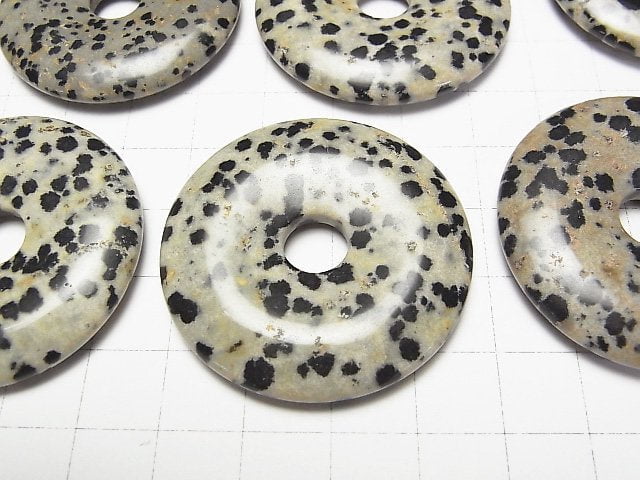 達爾馬提亞碧玉圓牌(甜甜圈造型)40x40毫米 1顆