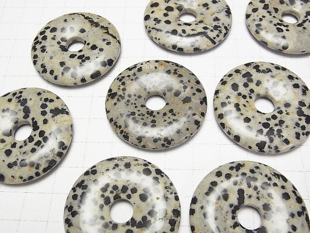 Dalmatiner-Jaspis Münze (Donut) 40x40mm 1 Stück