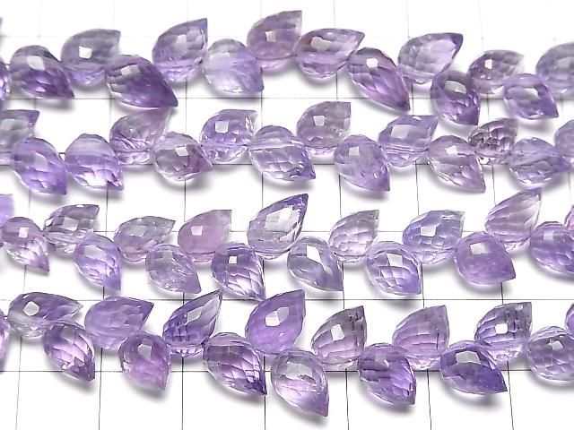 Hochwertiger Amethyst AAA- Blütenknospe Facettiert Briolette 1 Strang Perlen (ca. 7 Zoll/18 cm)