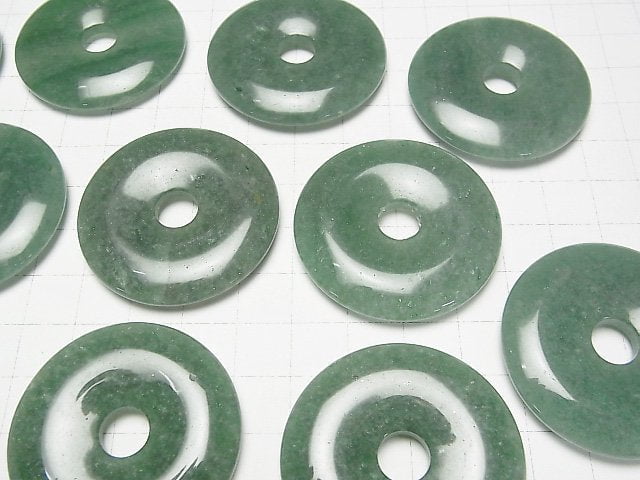 Grüner Aventurin Münze (Donut) 40x40mm 1 Stück