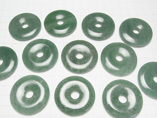 Grüner Aventurin Münze (Donut) 40x40mm 1 Stück