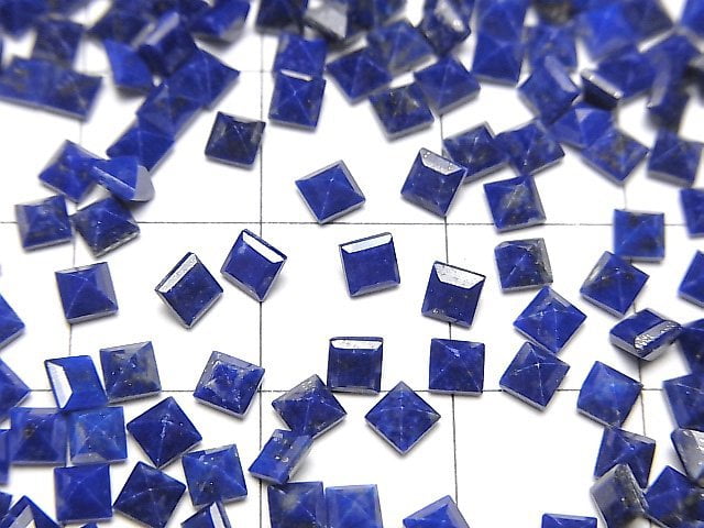 青金石 AA++ 散石 方形刻面 3x3mm 10顆
