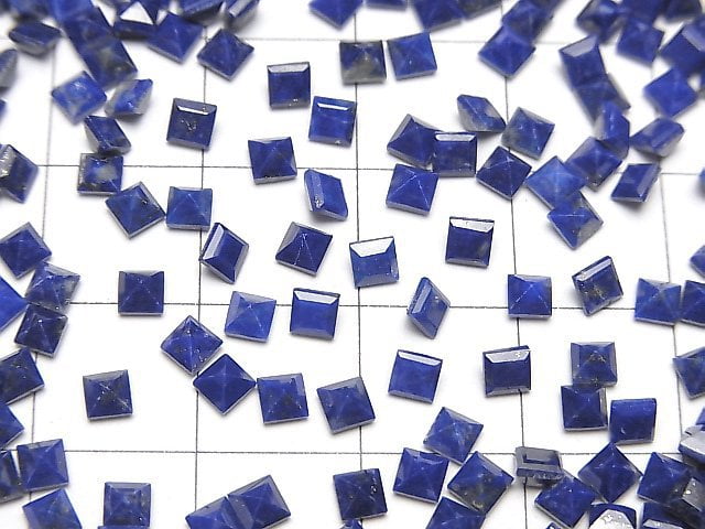 Lapislazuli AA++ Lose Steine Quadrat Facettiert 3x3mm 10 Stück