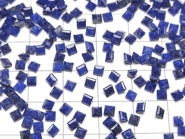 Lapislazuli AA++ Lose Steine Quadrat Facettiert 3x3mm 10 Stück