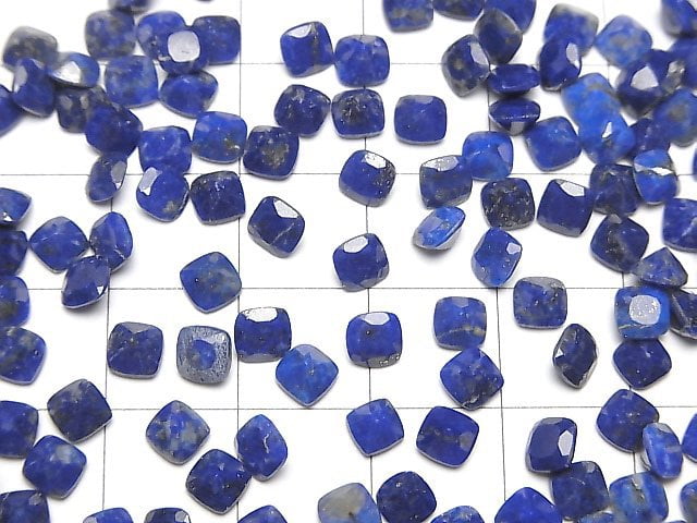 Lapislazuli AA++ Lose Steine Quadrat Facettiert 4x4mm 10 Stück