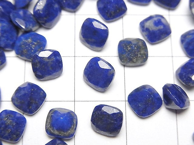 青金石 AA++ 裸石 方形刻面 6x6毫米 5顆