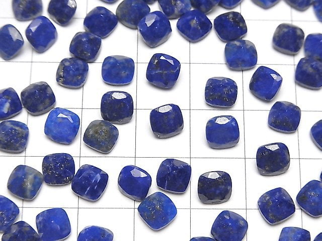 Lapislazuli AA++ Lose Steine Quadrat Facettiert 6x6mm 5 Stück