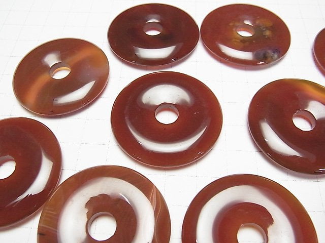Rote Achat Münze (Donut) 40x40mm 1Stück