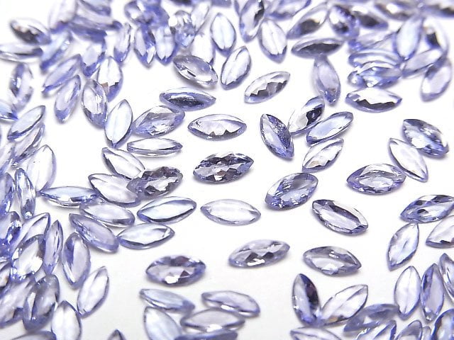 高品質坦桑石 AAA 裸石 馬眼形刻面 5x2.5mm 10顆