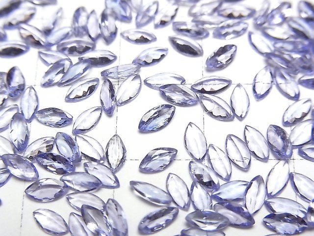 高品質坦桑石 AAA 裸石 馬眼形刻面 5x2.5mm 10顆