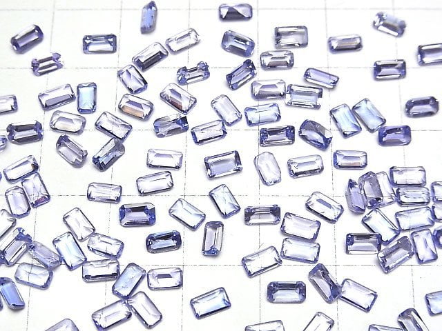 Hochwertiger Tanzanit AAA lose Steine Rechteck facettiert 5x3mm 5Stück