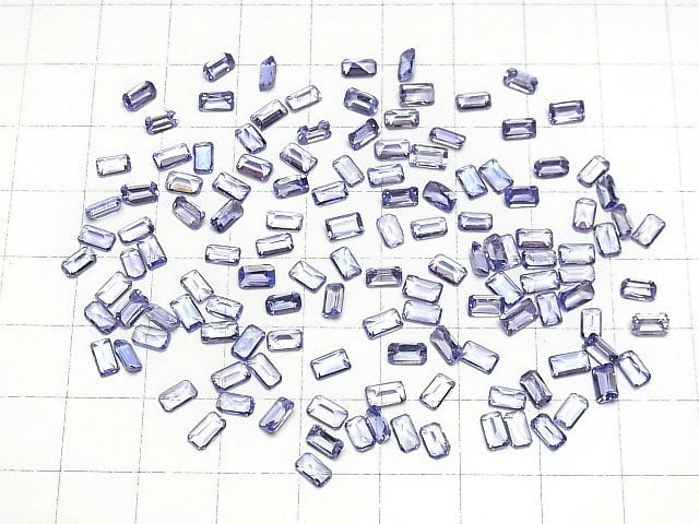 Hochwertiger Tanzanit AAA lose Steine Rechteck facettiert 5x3mm 5Stück