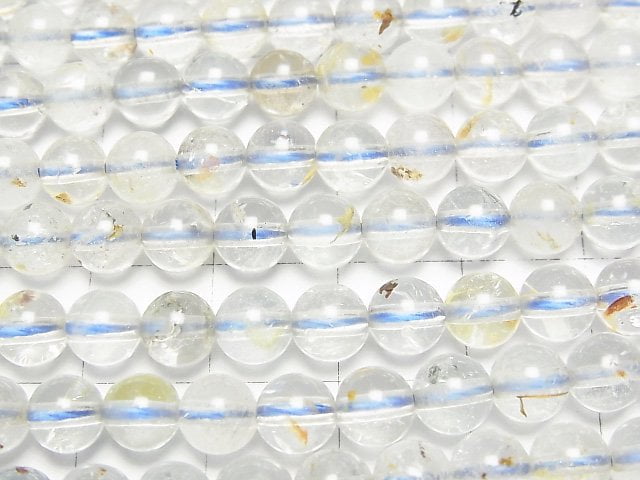 天然白色托帕石 AA 圓珠 6mm 一串 (約15英吋/36公分)