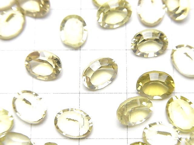 高品質檸檬石英 AAA 裸石 橢圓凹面切割 8x6mm 3顆