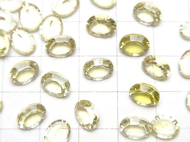 Hochwertiger Zitronenquarz AAA Lose Stein Oval Konkavschliff 8x6mm 3Stk