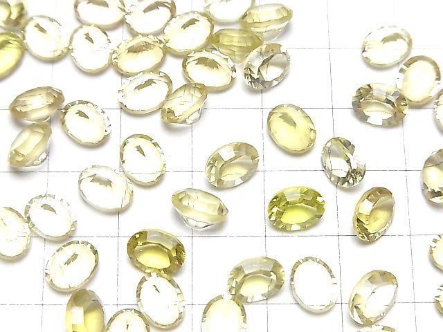 Hochwertiger Zitronenquarz AAA Lose Stein Oval Konkavschliff 8x6mm 3Stk