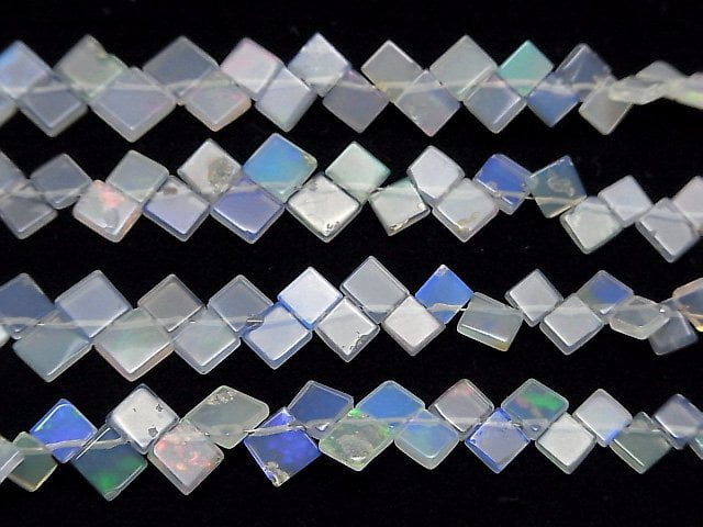 Äthiopischer Opal AA+ Flacher Diamant 1Strang Perlen (ca. 7 Zoll/18 cm)