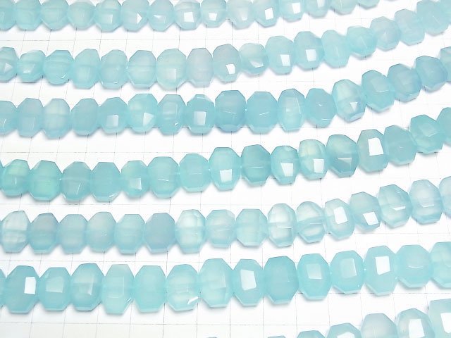 Meerblaue Chalcedon AAA Facettiert Nugget 1/4 oder 1Strang Perlen (ca. 15inch/36cm)