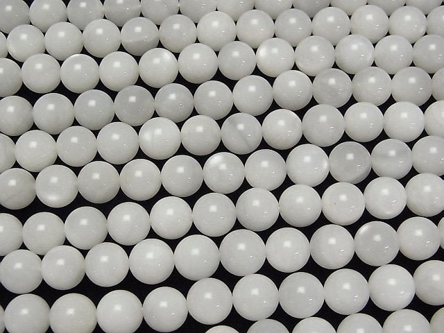 Weißer Mondstein AA Runde 8.5mm halb oder 1Strang Perlen (ca. 15inch/36cm)