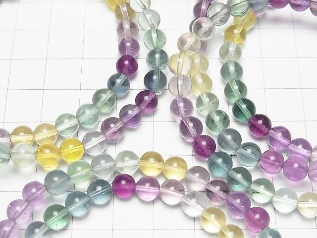 Multicolor Fluorit AAA Rund 6mm Farbverlauf Armband