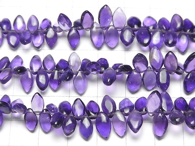 Hochwertiger Amethyst AAA- Marquise (glatt) halb oder 1Strang Perlen (ca. 7 Zoll/18 cm)