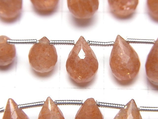High Quality Sunstone AA++ Drop Faceted Briolette 1strand beads (20pcs )