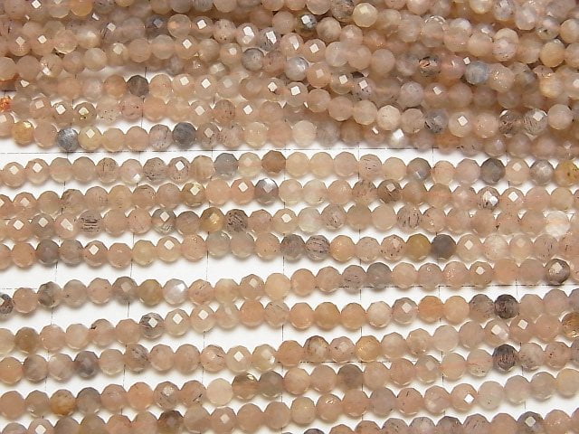 Hochwertig! Mehrfarbiger Mondstein AAA facettiert rund 3mm 1Strang Perlen (ca. 15 Zoll/37 cm)