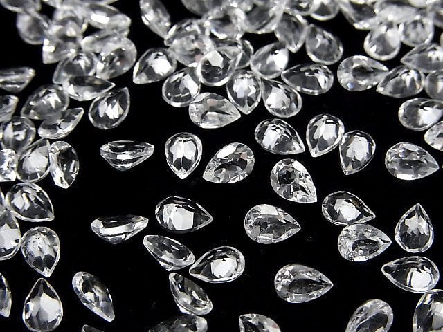 Hochwertiger weißer Topas AAA lose Steine Birnenform facettiert 6x4mm 10Stück