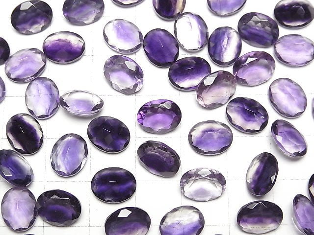 Hochwertiger lila Fluorit AAA lose Steine oval facettiert 10x8mm 2Stück