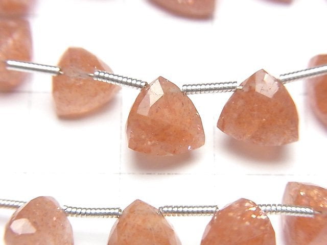 High Quality Sunstone AA++ 3D Triangle Cut 1strand beads (19pcs)