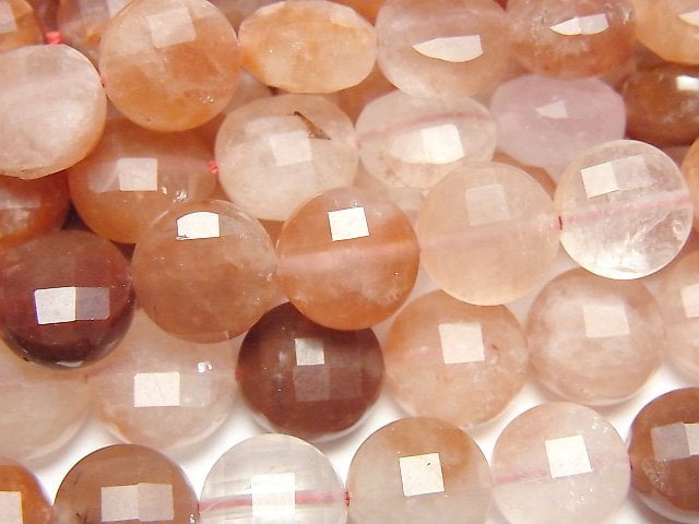 紅赤鐵礦刻面錢幣珠 10x10x6.5mm 半串或1串珠子 (約15英寸/36厘米) 高品質!