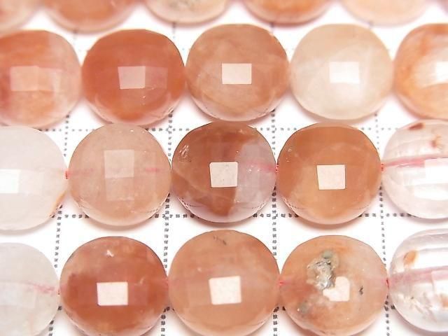 紅赤鐵礦刻面錢幣珠 10x10x6.5mm 半串或1串珠子 (約15英寸/36厘米) 高品質!