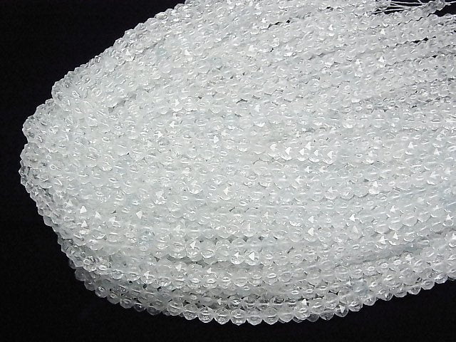 Hohe Qualität! Natürlicher weißer Topas AA+ Stern-Facettierter Rund 5.5mm halbe oder 1 Strang Perlen (ca. 15 Zoll/37 cm)