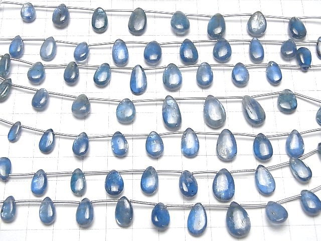 Himmelblauer Kyanit AA++ Tropfenform (glatt) halb oder 1strang Perlen (ca. 6 Zoll / 16 cm)