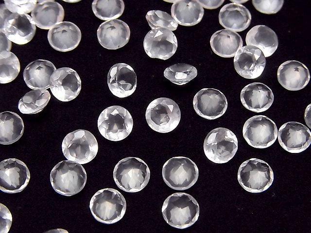 Hochwertiger Rosenquarz AAA lose Stein rund facettiert 5x5mm 10 Stück