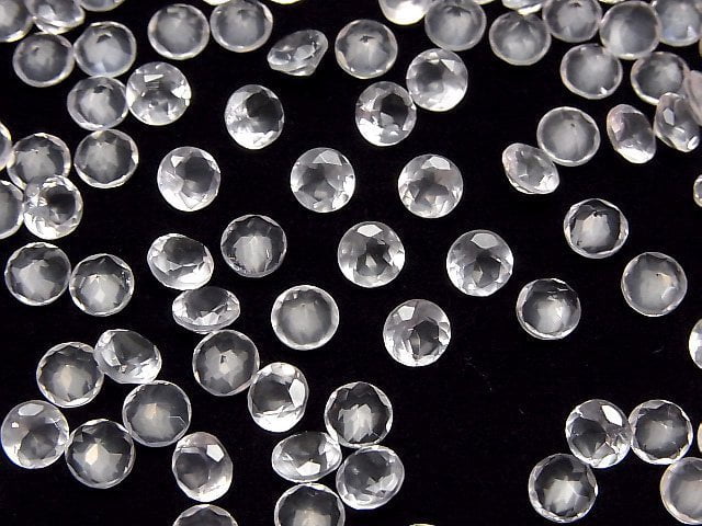 Hochwertiger Rosenquarz AAA lose Stein rund facettiert 5x5mm 10 Stück