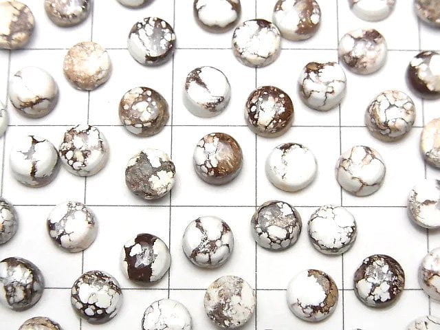 Wildpferd Runde Cabochon 6x6mm 5 Stück