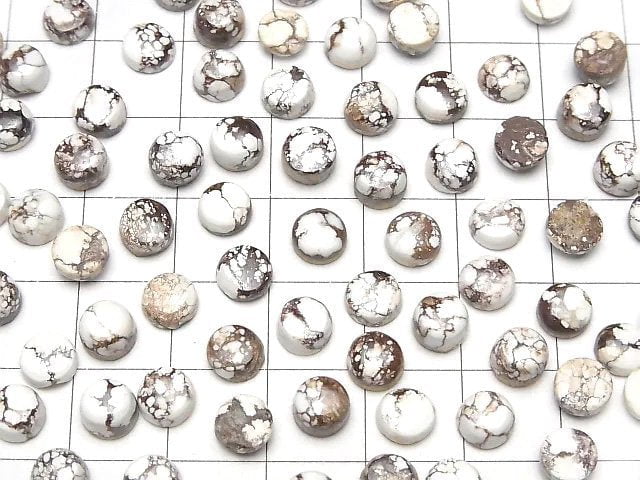 Wildpferd Runde Cabochon 6x6mm 5 Stück